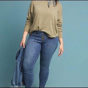 Anthropologie Pilcro High Rise denim leggings 22W